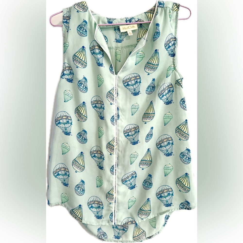 Modcloth Mint Hot Air Balloon Sleeveless Top